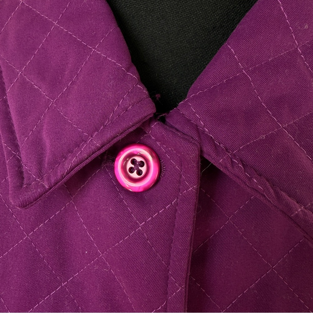 Drapers & Damons Purple Quilted Button Up Vest with Collar, Pockets Size P-Large - Picture 14 of 17